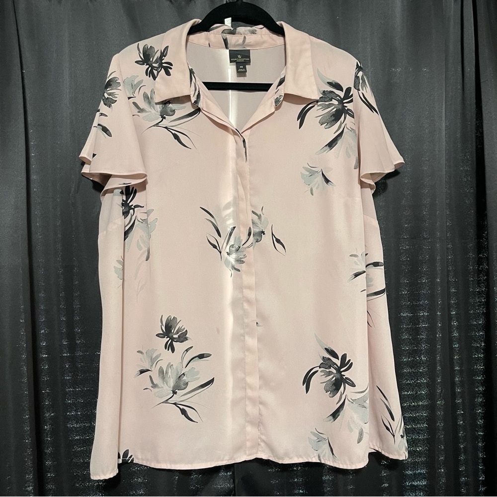 Floral Print Flutter Sleeve Blouse